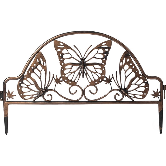 Decorative Butterfly Design Plastic Fence Garden Edging Landscape Border Path Panel, Pack of 6