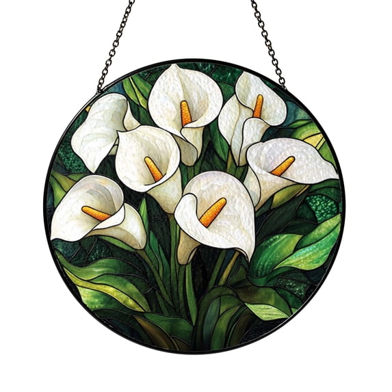 Decorative Calla Lily Acrylic Style Suncatcher, Floral Window Hanging ...