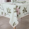 thumbnail image 1 of Decorative Camellia Floral Print Polyester Rectangle Tablecloth Waterproof Fabric Lace Table Cloth, Table Cover for Dining Room and Party (60x84­-Inch, Pale Green), 1 of 6