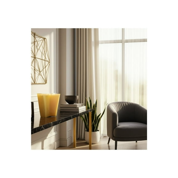 Decorative Candle Glass and Wax Modern Glam Indoor Accent for Home Office Bedroom Living Room - 10" Orange