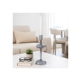 thumbnail image 1 of Decorative Candle Holder for Taper Candles - Modern Glass Candlestick Holder with Disc and Sphere Design for Table Decor - Pair with Gold Centerpieces for Tables and Living Room Decor - 10", Blue, 1 of 12