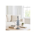 thumbnail image 1 of Decorative Candle Holder for Taper Candles - Modern Glass Candlestick Holder with Disc and Sphere Design for Table Decor - Pair with Centerpieces for Tables and Living Room Decor - 13" Blue, 1 of 13