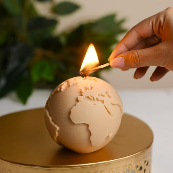 Decorative Candles for Home Decor | Scented Candles for Home Decoration | Home Decor Items | Home Decoration Items | Scented Candles for Home (Brown), Globe Candles Home Decor Items (Spice)