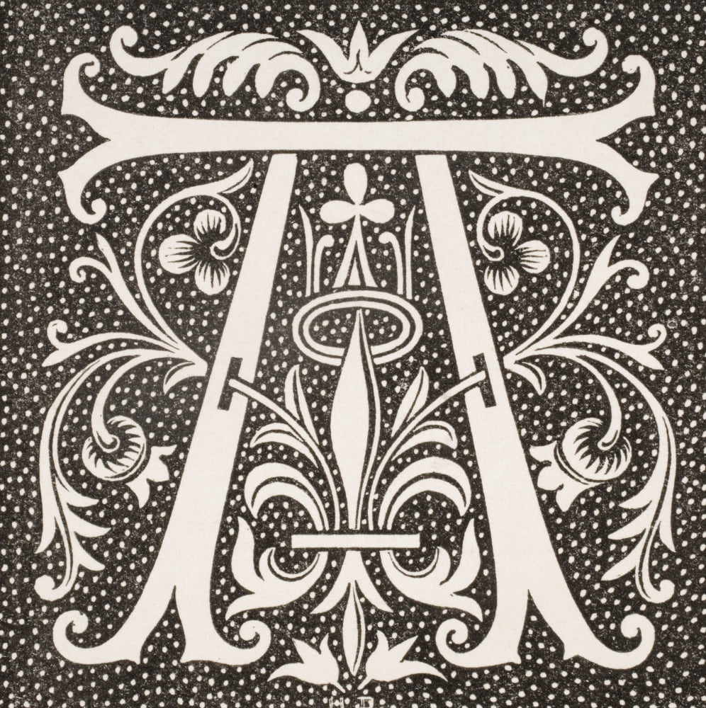 Decorative Capital Letter A Canvas Art - Ken Welsh Design Pics (28 x 30)