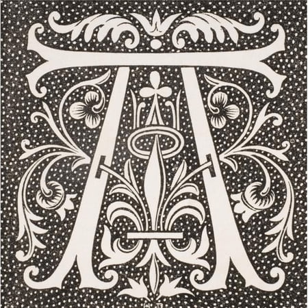 Decorative Capital Letter A Poster Print, Large - 28 x 30