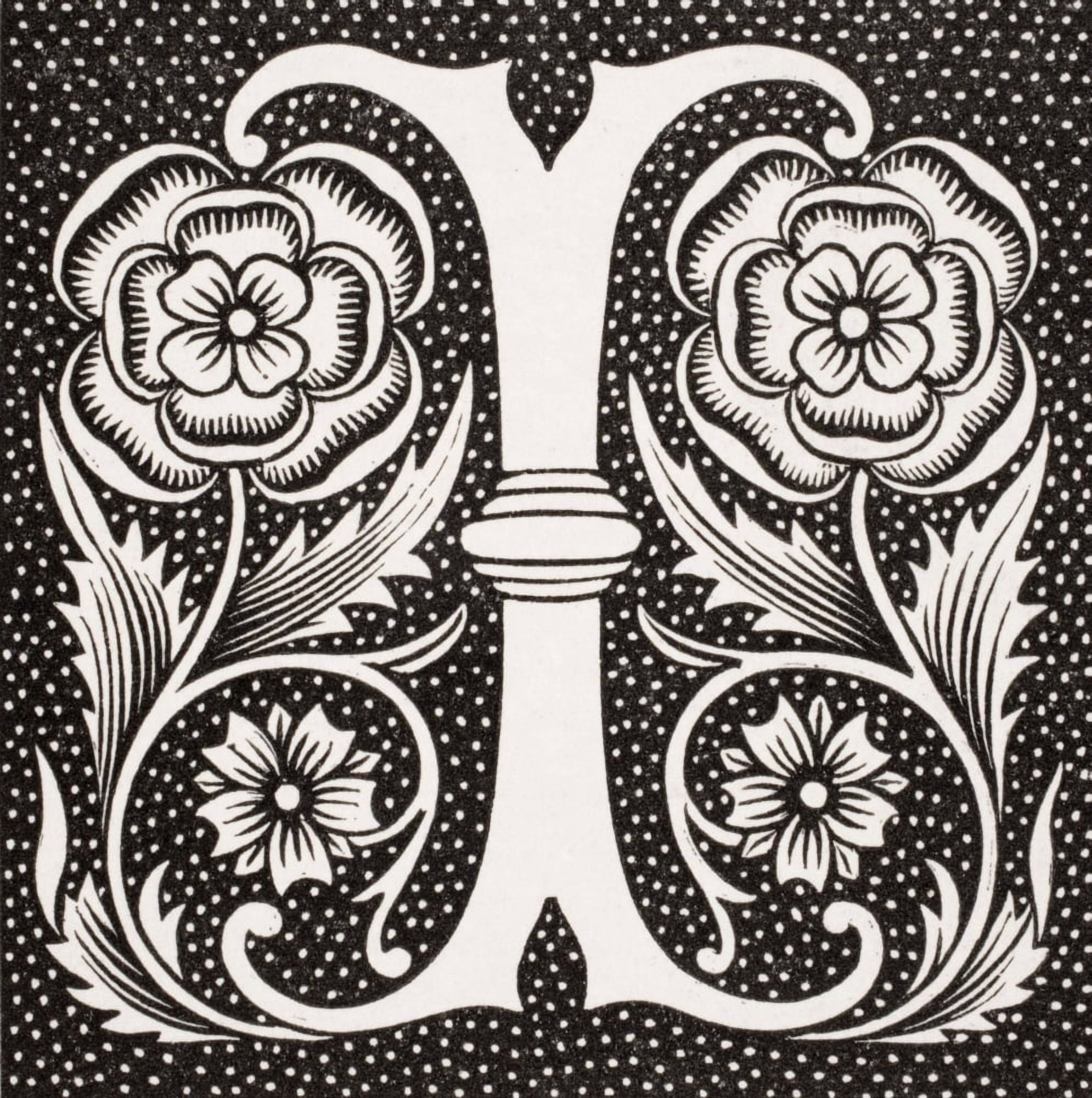 Decorative Capital Letter I Canvas Art - Ken Welsh Design Pics (24 x 24)