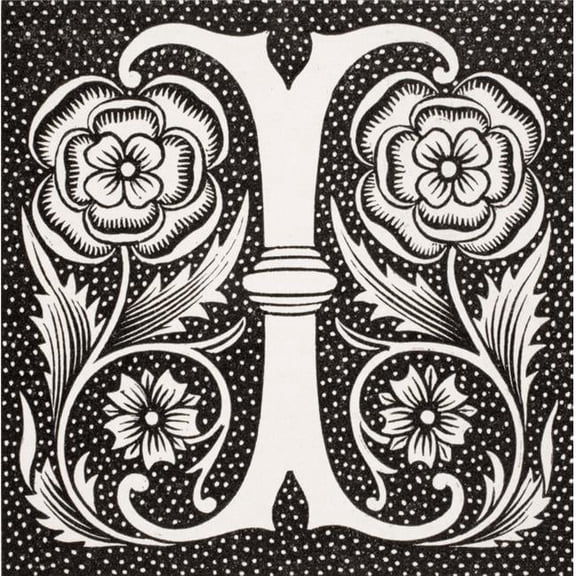 Decorative Capital Letter I Poster Print, Large - 24 x 24