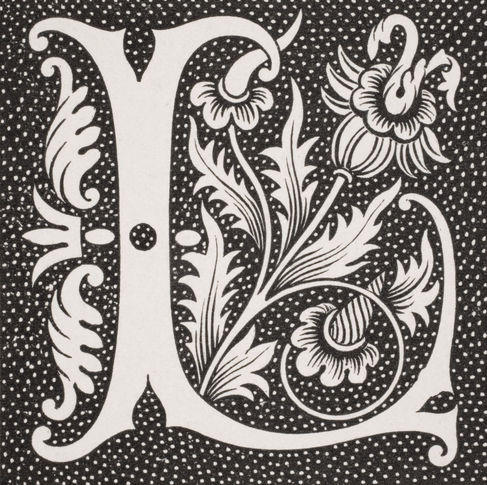 Decorative Capital Letter L Canvas Art - Ken Welsh Design Pics (24 x 24)