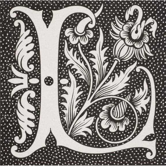 Decorative Capital Letter L Poster Print - 14 x 14