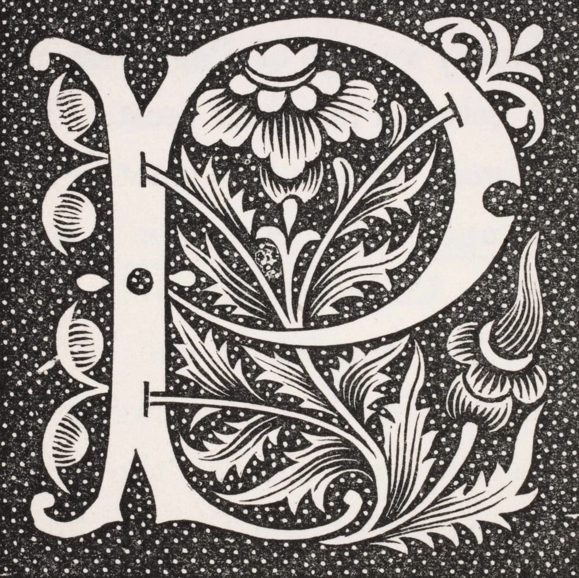 Decorative Capital Letter P Canvas Art - Ken Welsh Design Pics (24 x 24)