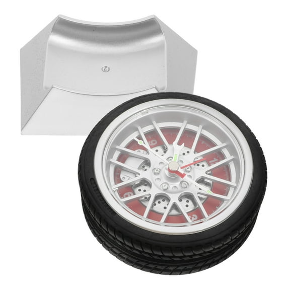 Car Tire Desk Clock with Quartz Movement, Unique Design for Bedroom, Living Room, Office Decor, ABS Material
