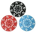 thumbnail image 1 of Decorative Cast Iron Metal Trivets (Set of 3, Black/Red/Blue), 1 of 6