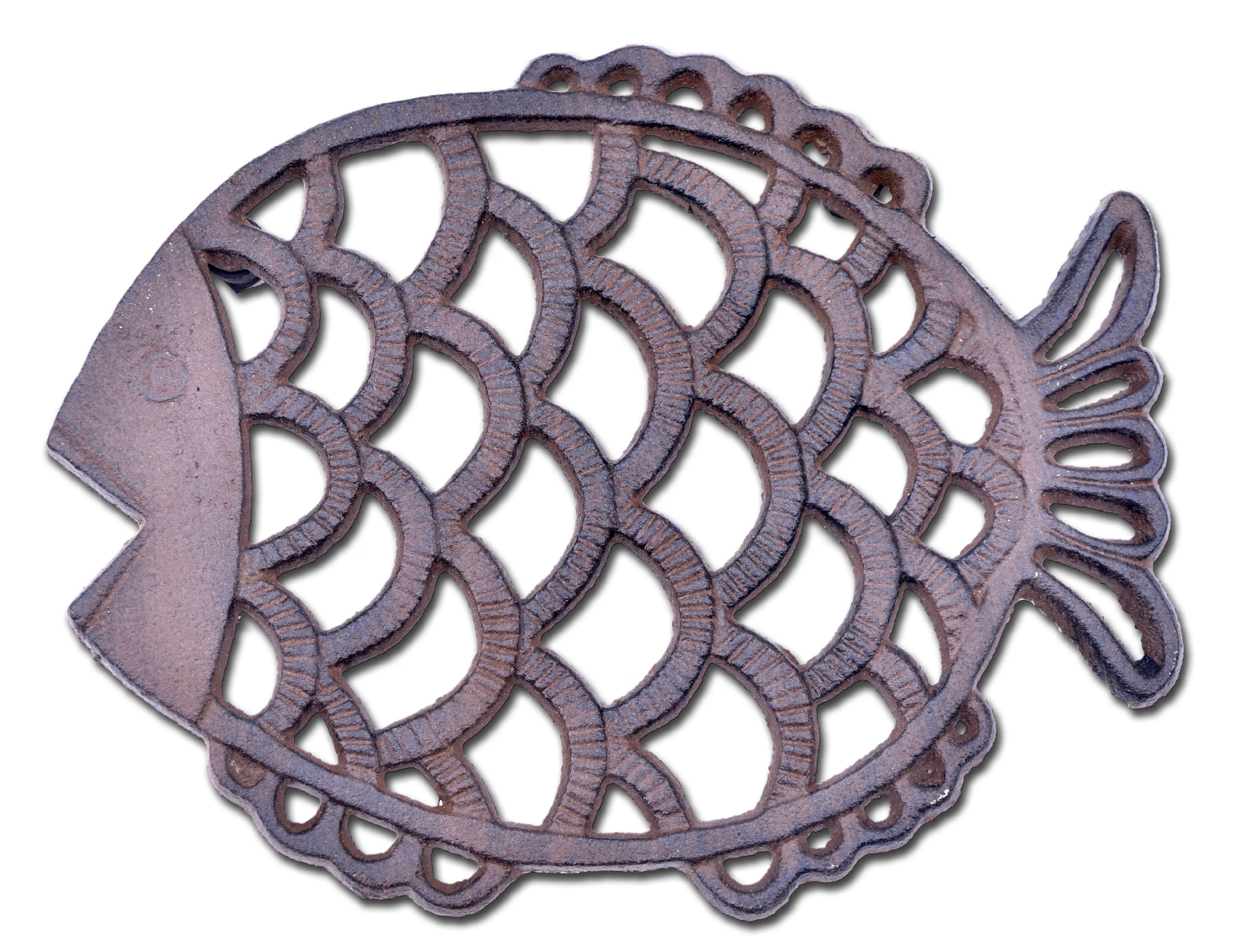 FLAG EMOTES Cast Iron Fish Trivet
