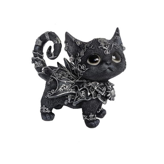 Decorative Cat Figurine Medieval Style Fantasy Resin Sculpture for Home Office Desk Ornament Unique Gift Collectible Art Piece for Cat Lovers