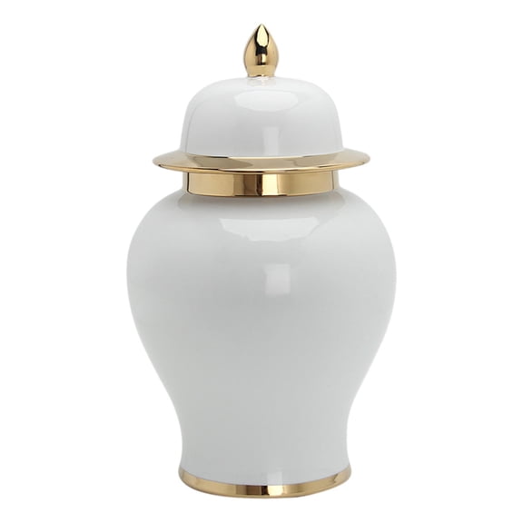 Decorative Ceramic Ginger Jar with Lid Storage Jar Bud Vase Display Home Decor Centerpiece Floral Arrangement Ornament Gifts 7.68x7.68x13.58inch