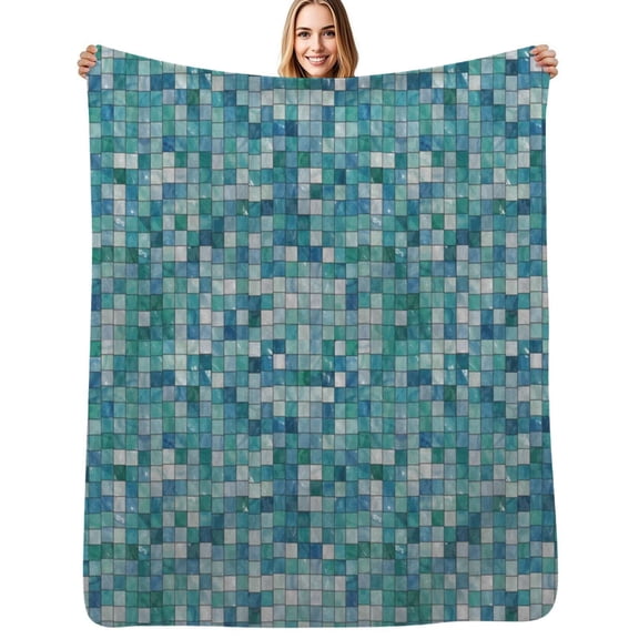 Decorative Ceramic Tiles Texture Flannel Blankets Soft Throw Blanket Winter Travel Office Outdoor Bedspread