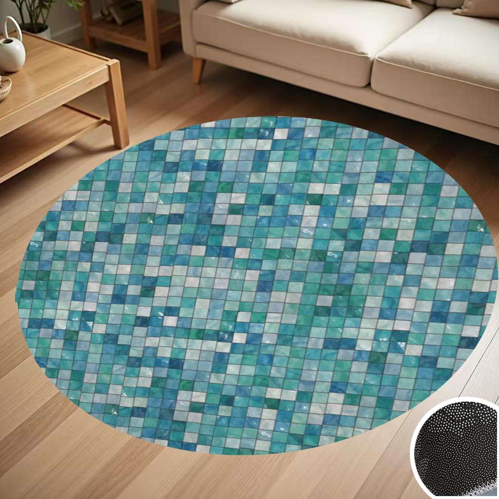 Ceramic Tile Rugs Decorative Ceramic Tiles Texture Round Carpet Living Room Bedroom Home ...