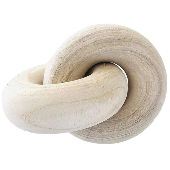 Wood Chain Link Decor,2-link Wood Knot Decor,Hand Carved Boho Bead,Elegant Knot Design Wooden Chain,for Home Decor
