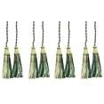 thumbnail image 1 of Decorative Chainette Double Tassel Curtain and Drapery Tieback / Holdback, 4" Tassel (10cm), 29" Spread (73.5cm) # CDCT, Spring Medley Green #20 (Forest Green, Sage Green, Light Yellow) Set of 4, 1 of 4