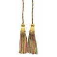 thumbnail image 1 of Decorative Chainette Double Tassel Curtain and Drapery Tieback / Holdback, 4" Tassel (10cm), 29" Spread (73.5cm) # CDCT, Watermelon Pink #9401 (Red Pink, White Gold, Olive Green) Set of 12, 1 of 3