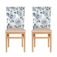 thumbnail image 1 of Decorative Chair Back Cover One Size x2 Chair Cover Dining Chair Slipcovers Chair Back Decoration Festival Chair Decoration Gray Roses, 1 of 6
