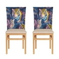 thumbnail image 1 of Decorative Chair Back Cover One Size x2 Chair Cover Dining Chair Slipcovers Chair Back Decoration Festival Chair Decoration Jungle Colored Tiger, 1 of 6