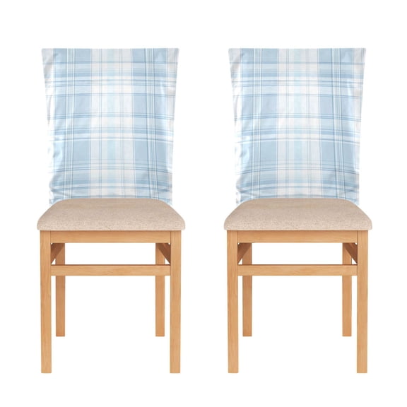 Decorative Chair Back Cover One Size x2 Chair Cover Dining Chair Slipcovers Chair Back Decoration Festival Chair Decoration Light Blue Cloth Stripe