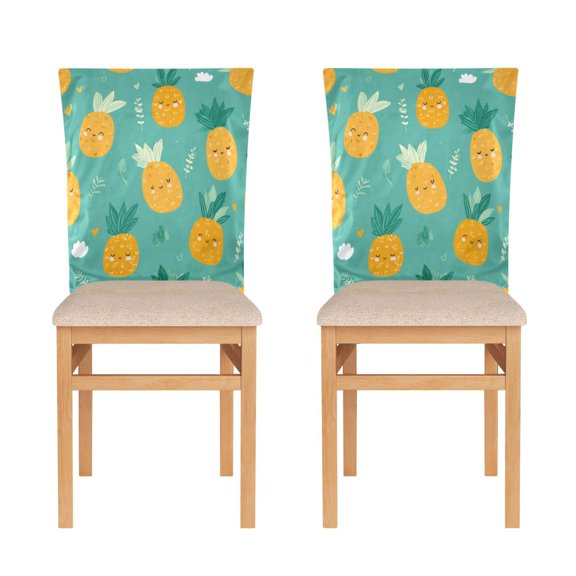 Decorative Chair Back Cover One Size x2 Chair Cover Dining Chair Slipcovers Chair Back Decoration Festival Chair Decoration Pineapple Pattern Cartoon