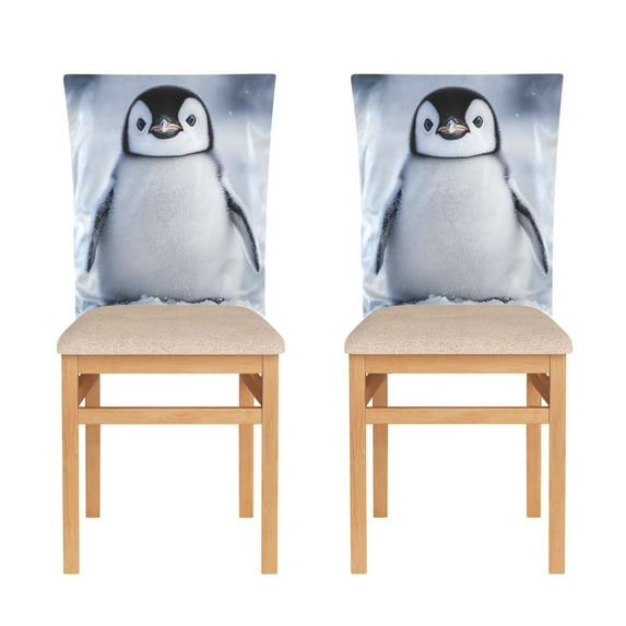 Decorative Chair Back Cover One Size x2 Chair Cover Dining Chair Slipcovers Chair Back Decoration Festival Chair Decoration Super Lovely White Penguin