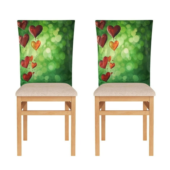 Decorative Chair Back Cover One Size x6 Chair Cover Dining Chair Slipcovers Chair Back Decoration Festival Chair Decoration Beautiful Green Love Pattern