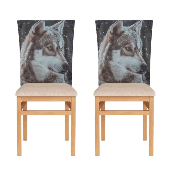 Decorative Chair Back Cover One Size x6 Chair Cover Dining Chair Slipcovers Chair Back Decoration Festival Chair Decoration Beautiful Wolf
