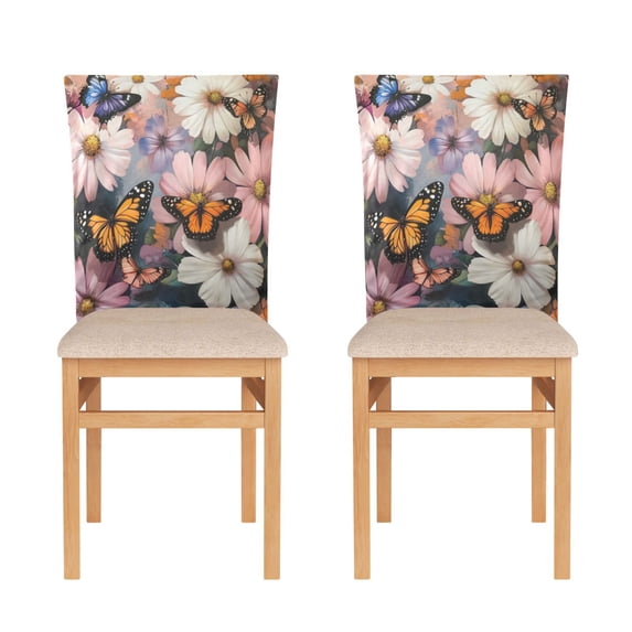 Decorative Chair Back Cover One Size x6 Chair Cover Dining Chair Slipcovers Chair Back Decoration Festival Chair Decoration Butterflies and Big Flowers