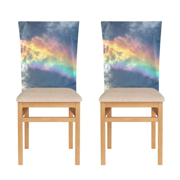 Decorative Chair Back Cover One Size x6 Chair Cover Dining Chair Slipcovers Chair Back Decoration Festival Chair Decoration Colorful Rainbow
