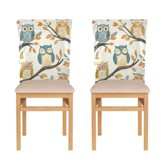 Decorative Chair Back Cover One Size x6 Chair Cover Dining Chair Slipcovers Chair Back Decoration Festival Chair Decoration Colorful Smiling Owl
