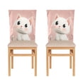 thumbnail image 1 of Decorative Chair Back Cover One Size x6 Chair Cover Dining Chair Slipcovers Chair Back Decoration Festival Chair Decoration Cute Cat with Black Eyes, 1 of 6