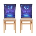 thumbnail image 1 of Decorative Chair Back Cover One Size x6 Chair Cover Dining Chair Slipcovers Chair Back Decoration Festival Chair Decoration Purple Elk, 1 of 6