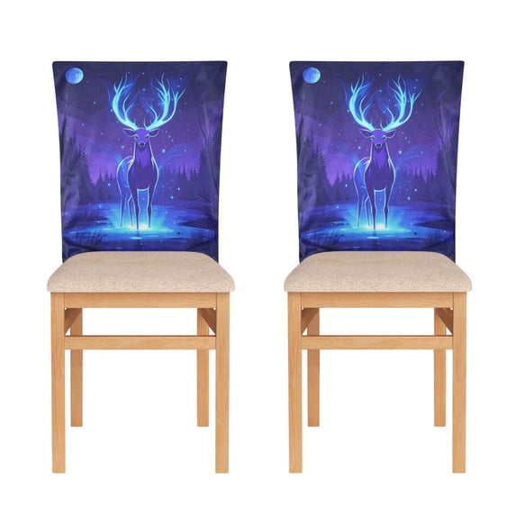 Decorative Chair Back Cover One Size x6 Chair Cover Dining Chair Slipcovers Chair Back Decoration Festival Chair Decoration Purple Elk
