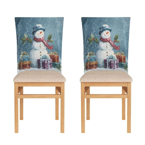 Decorative Chair Back Cover One Size x6 Chair Cover Dining Chair Slipcovers Chair Back Decoration Festival Chair Decoration Warm Christmas Snowman