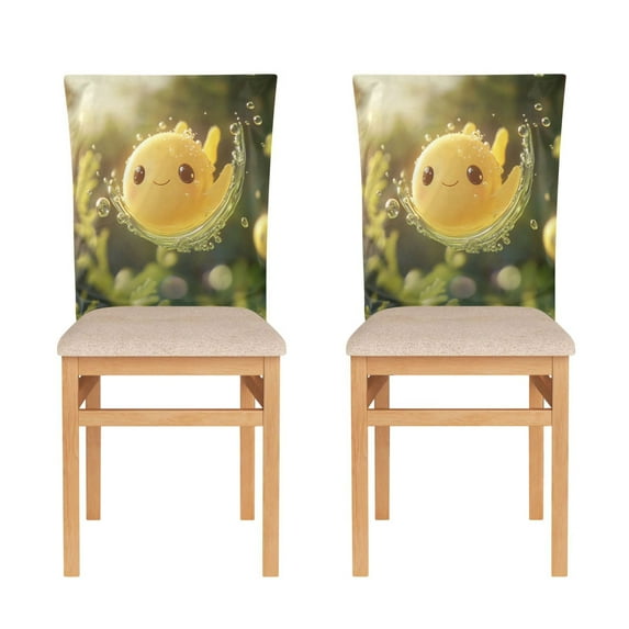 Decorative Chair Back Cover One Size x6 Chair Cover Dining Chair Slipcovers Chair Back Decoration Festival Chair Decoration Yellow Ball