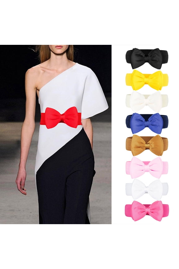 Decorative Chiffon Bow Belt for Women Stretchy Waistband Elegant Skirt Accessory