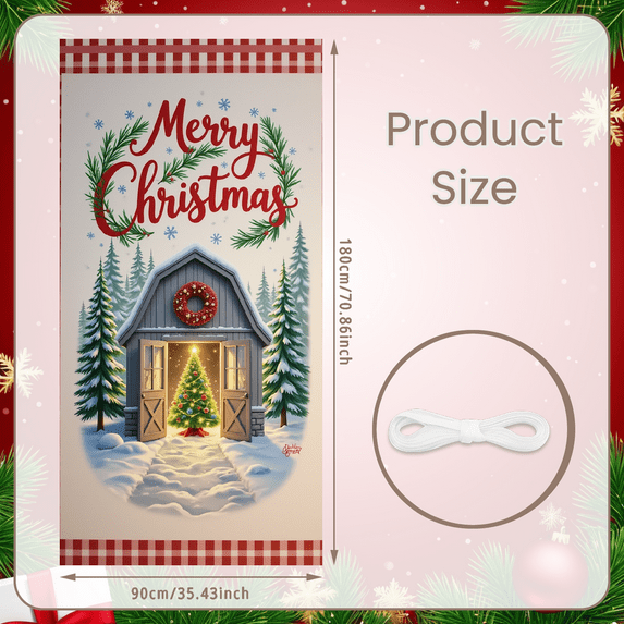 Decorative Christmas Banner Festive Theme Holiday Decoration Winter Scene Merry Christmas for Holiday Celebration Indoor Decoration Winter Party