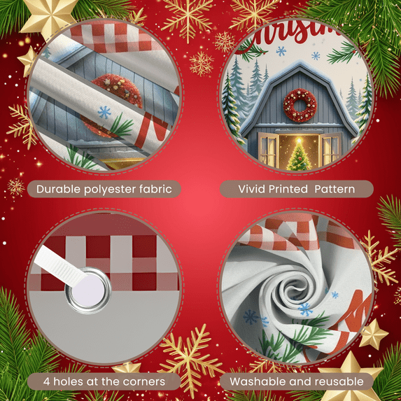 Decorative Christmas Banner Festive Theme Holiday Decoration Winter Scene Merry Christmas for Holiday Celebration Indoor Decoration Winter Party