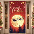 thumbnail image 1 of Decorative Christmas Banner Holiday Celebration Santa Sleigh Moonlight Reindeer Festive Design for Home Decor Party Decoration Outdoor Events, 1 of 9