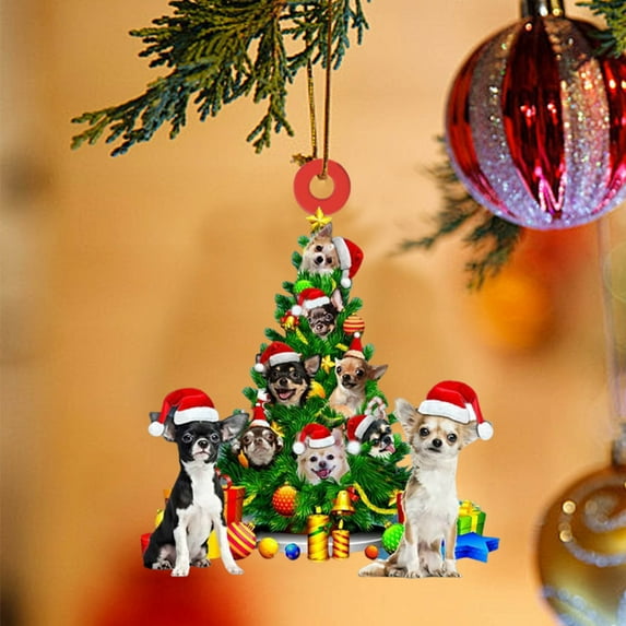 Decorative Christmas Hanging Ornament, Single Piece Acrylic Decor for Tree and Home, Festive Party and Gift Accent(E)