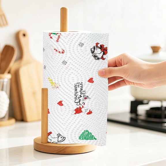 Decorative Christmas Paper Towels Holiday Kitchen Paper Rolls with Winter Prints for Seasonal Home Party Decor