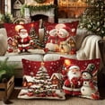 thumbnail image 1 of Decorative Christmas Pillow Cover Set, Soft Fabric Hidden Zipper Case, Holiday Throw Pillowcase, 45x45cm Cotton Material Square Design, for Living Room Sofa Bed Decor, Festive Cushion Cover, 1 of 6