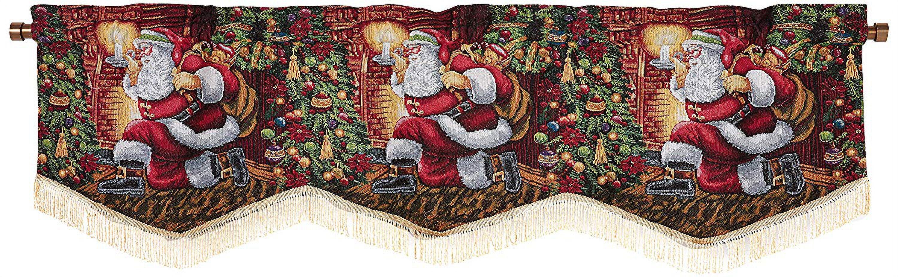 Santa Claus Design Christmas Tapestry Blackout Valance