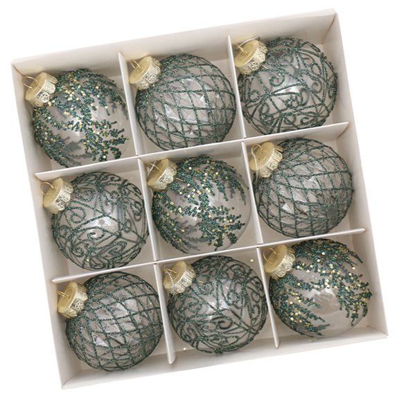 Decorative Christmas Sphere Set Christmas Tree Ornament Set Stylish Painted Sphere for Holiday