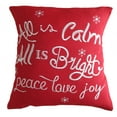 thumbnail image 1 of Decorative Christmas Throw Pillow Embroidered Quote Print - Red Burlap 18" x 18", 1 of 2