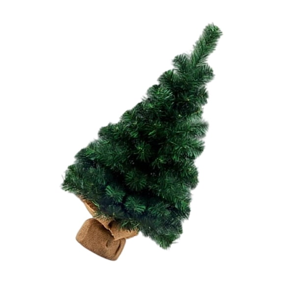 Decorative Christmas Tree with Linen Base Green Desktop Decoration for Home Office Store Window Display Holiday